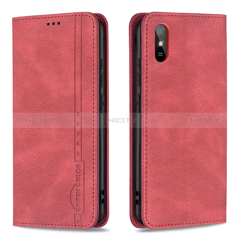 Handytasche Stand Schutzhülle Flip Leder Hülle B15F für Xiaomi Redmi 9i Rot