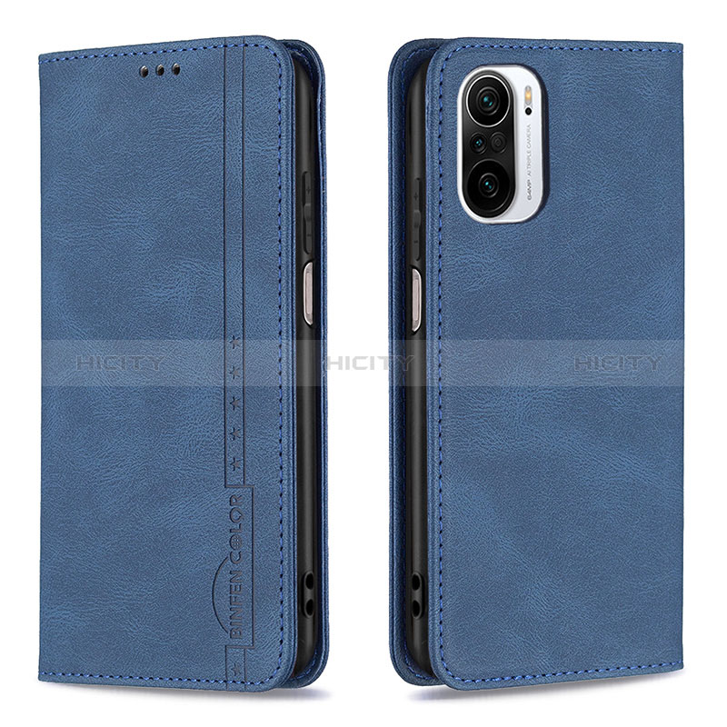 Handytasche Stand Schutzhülle Flip Leder Hülle B15F für Xiaomi Redmi K40 Pro+ Plus 5G Blau Plus