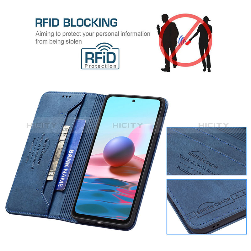 Handytasche Stand Schutzhülle Flip Leder Hülle B15F für Xiaomi Redmi Note 10 4G