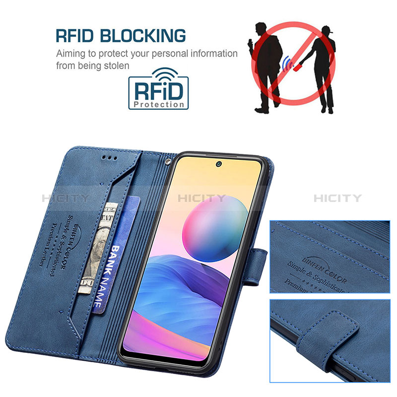 Handytasche Stand Schutzhülle Flip Leder Hülle B15F für Xiaomi Redmi Note 10 5G groß