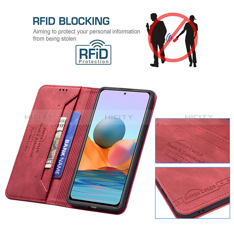 Handytasche Stand Schutzhülle Flip Leder Hülle B15F für Xiaomi Redmi Note 10 Pro 4G groß