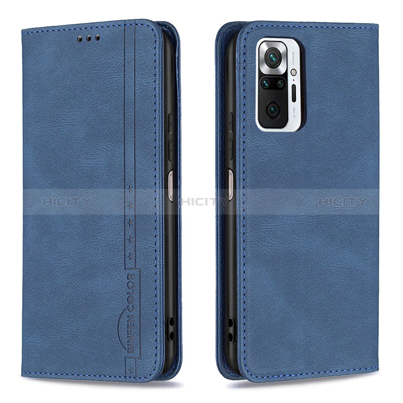 Handytasche Stand Schutzhülle Flip Leder Hülle B15F für Xiaomi Redmi Note 10 Pro Max Blau