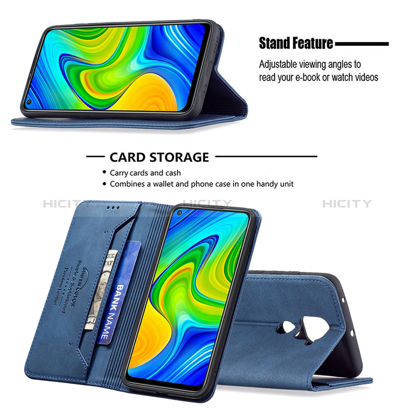 Handytasche Stand Schutzhülle Flip Leder Hülle B15F für Xiaomi Redmi Note 9 groß