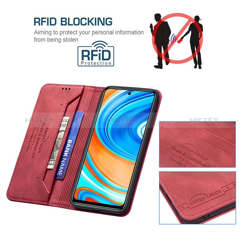 Handytasche Stand Schutzhülle Flip Leder Hülle B15F für Xiaomi Redmi Note 9 Pro Max