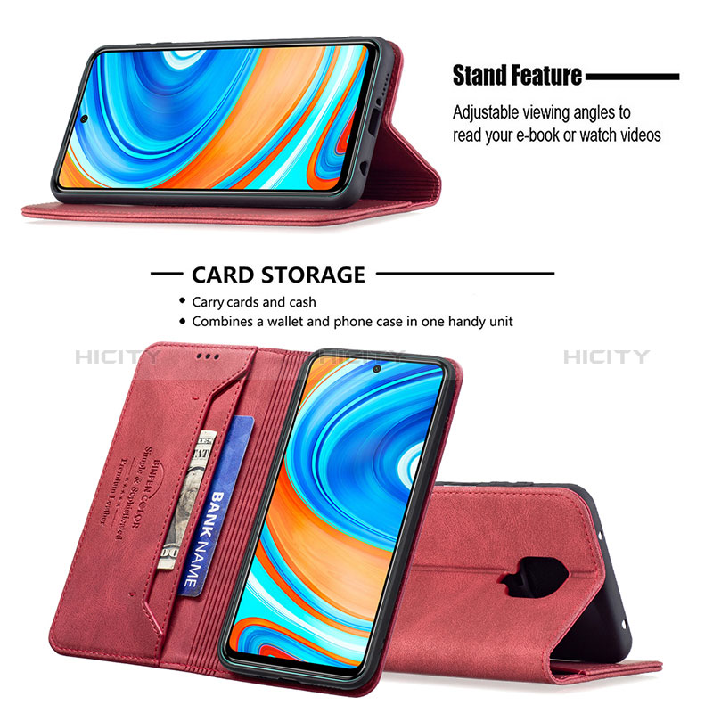 Handytasche Stand Schutzhülle Flip Leder Hülle B15F für Xiaomi Redmi Note 9S