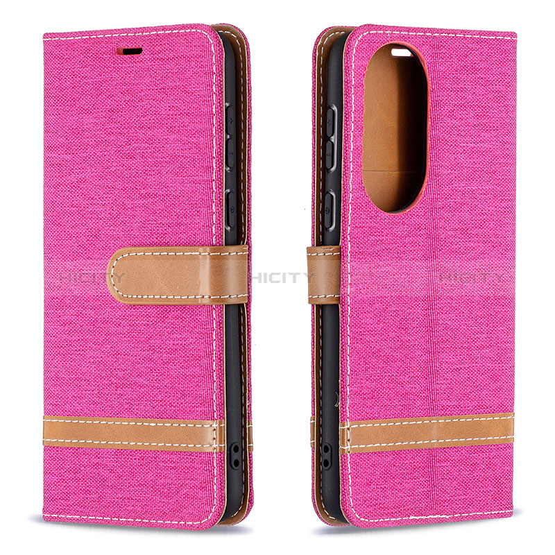 Handytasche Stand Schutzhülle Flip Leder Hülle B16F für Huawei P50 Pink