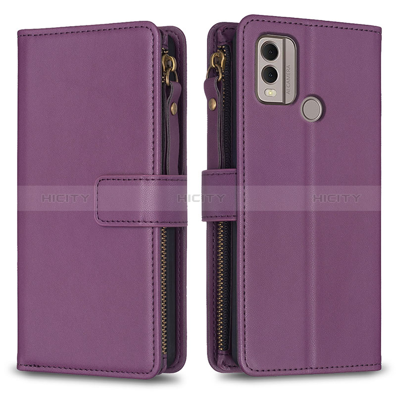 Handytasche Stand Schutzhülle Flip Leder Hülle B16F für Nokia C22 Violett