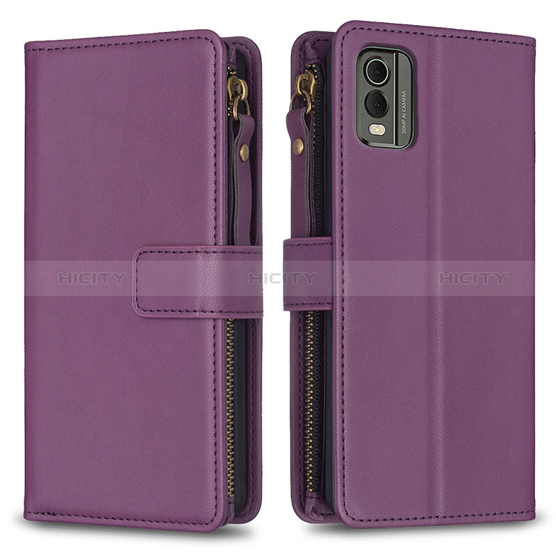 Handytasche Stand Schutzhülle Flip Leder Hülle B16F für Nokia C32 Violett