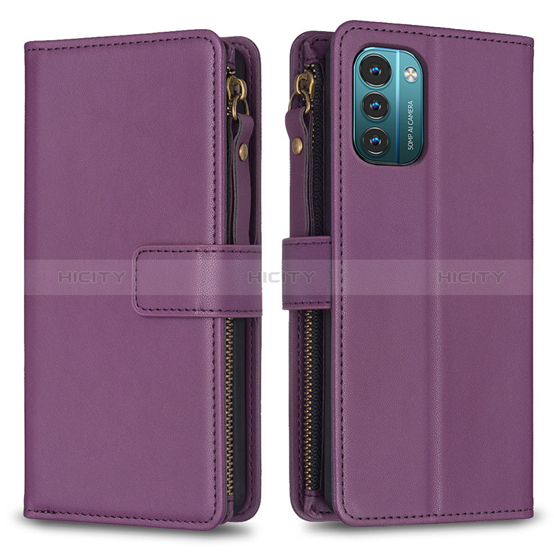 Handytasche Stand Schutzhülle Flip Leder Hülle B16F für Nokia G11 Violett Plus