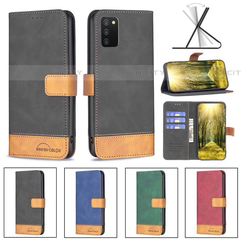 Handytasche Stand Schutzhülle Flip Leder Hülle B16F für Samsung Galaxy A03s groß