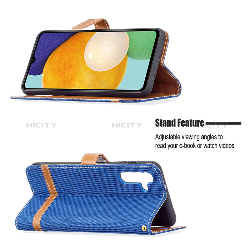 Handytasche Stand Schutzhülle Flip Leder Hülle B16F für Samsung Galaxy A04s groß