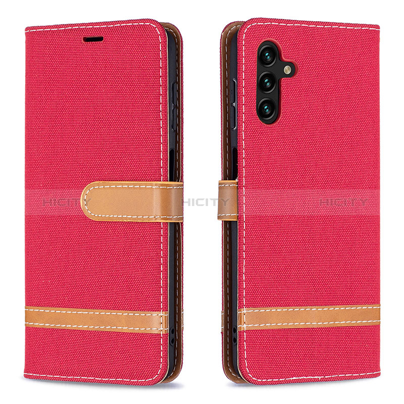 Handytasche Stand Schutzhülle Flip Leder Hülle B16F für Samsung Galaxy A04s Rot Plus