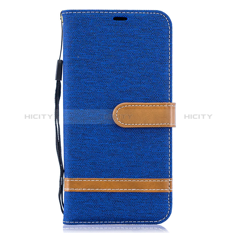 Handytasche Stand Schutzhülle Flip Leder Hülle B16F für Samsung Galaxy A10 Blau