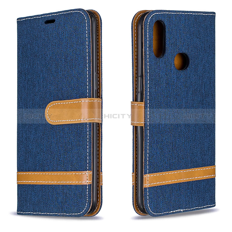 Handytasche Stand Schutzhülle Flip Leder Hülle B16F für Samsung Galaxy A10s Königs Blau