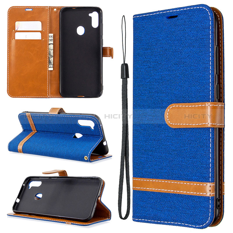 Handytasche Stand Schutzhülle Flip Leder Hülle B16F für Samsung Galaxy A11 groß