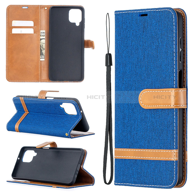 Handytasche Stand Schutzhülle Flip Leder Hülle B16F für Samsung Galaxy A12 Nacho groß