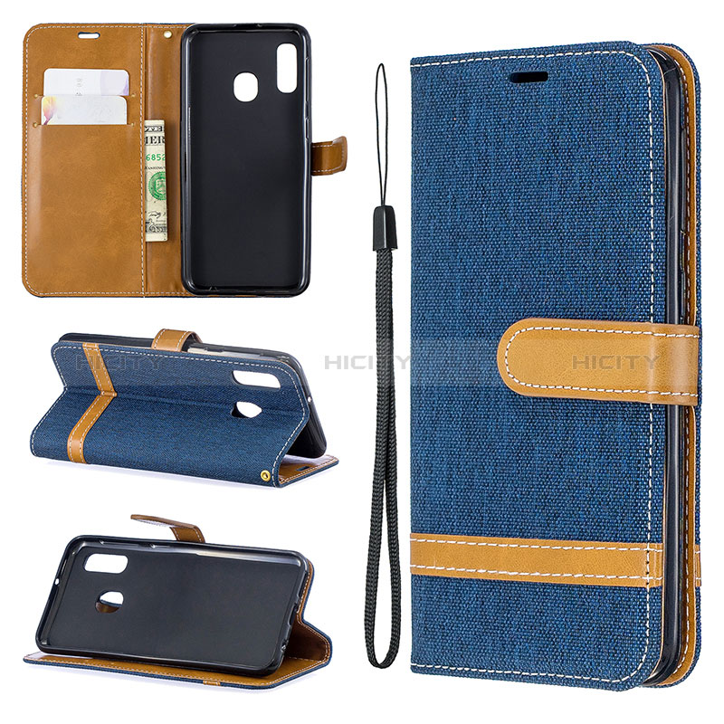 Handytasche Stand Schutzhülle Flip Leder Hülle B16F für Samsung Galaxy A20e groß