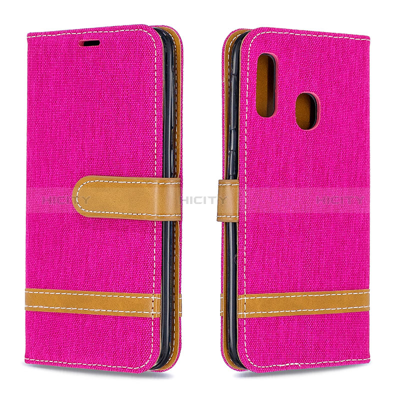 Handytasche Stand Schutzhülle Flip Leder Hülle B16F für Samsung Galaxy A20e Pink Plus