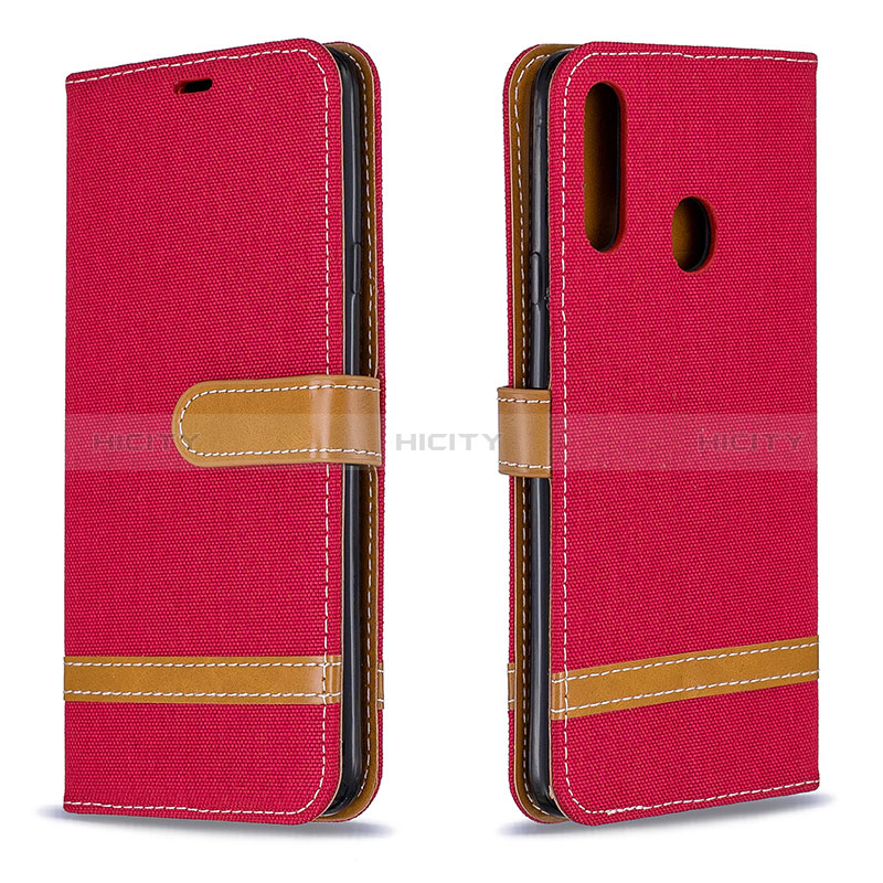 Handytasche Stand Schutzhülle Flip Leder Hülle B16F für Samsung Galaxy A20s Rot Plus