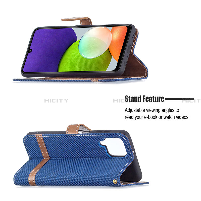 Handytasche Stand Schutzhülle Flip Leder Hülle B16F für Samsung Galaxy A22 4G