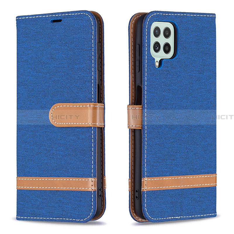 Handytasche Stand Schutzhülle Flip Leder Hülle B16F für Samsung Galaxy A22 4G Blau