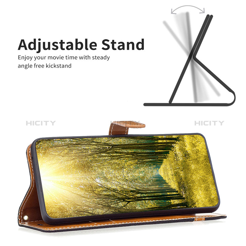 Handytasche Stand Schutzhülle Flip Leder Hülle B16F für Samsung Galaxy A23e 5G groß