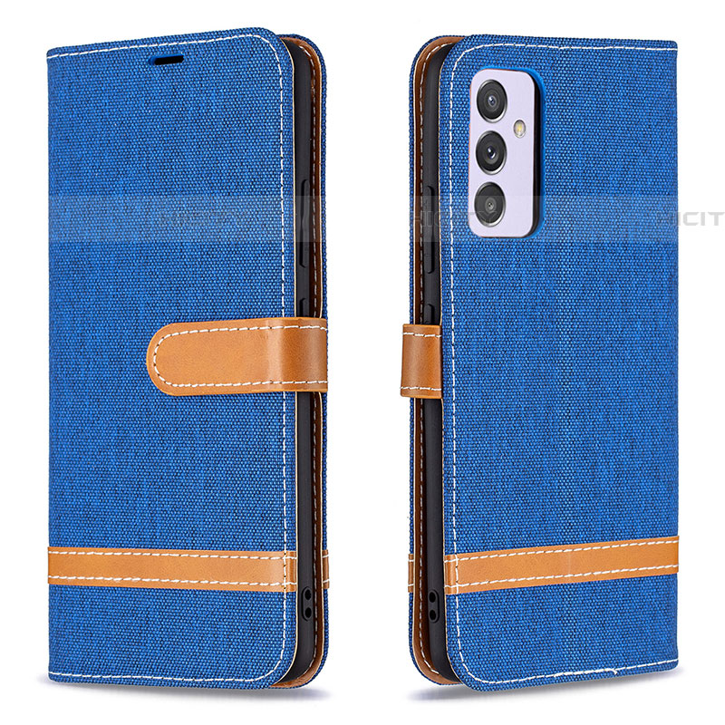 Handytasche Stand Schutzhülle Flip Leder Hülle B16F für Samsung Galaxy A24 4G Blau