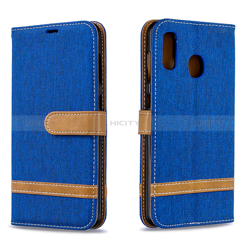 Handytasche Stand Schutzhülle Flip Leder Hülle B16F für Samsung Galaxy A30 Blau