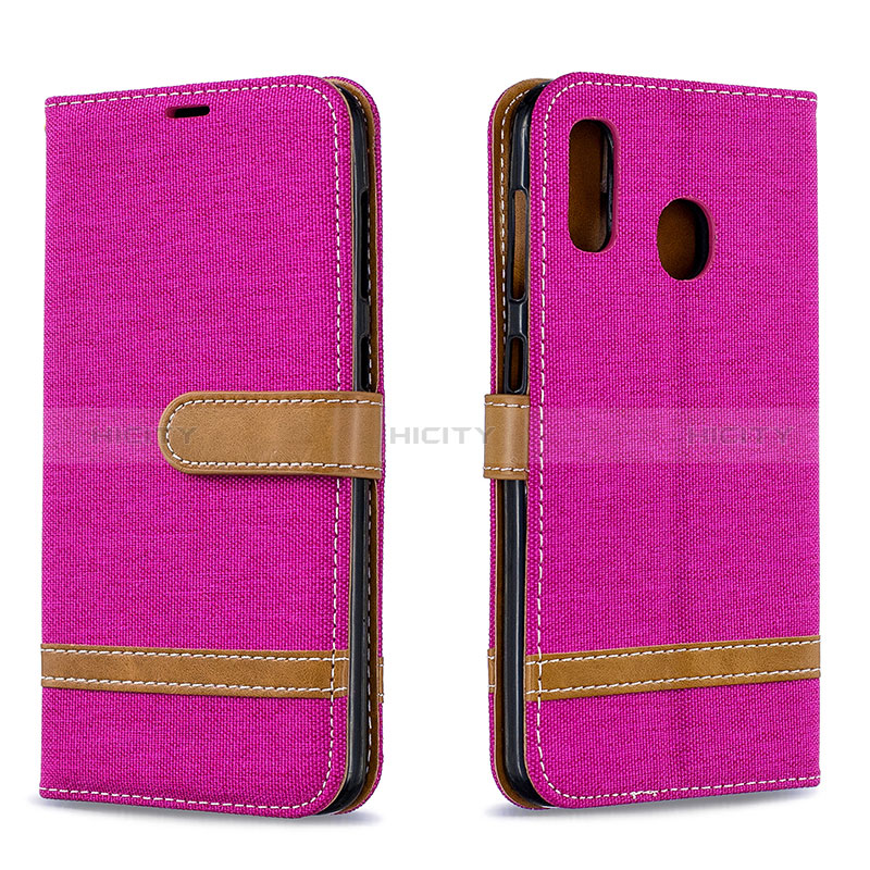 Handytasche Stand Schutzhülle Flip Leder Hülle B16F für Samsung Galaxy A30 Pink