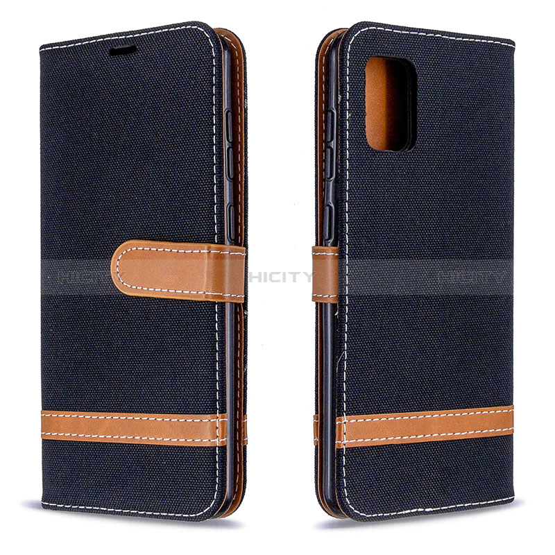 Handytasche Stand Schutzhülle Flip Leder Hülle B16F für Samsung Galaxy A31 Schwarz Plus