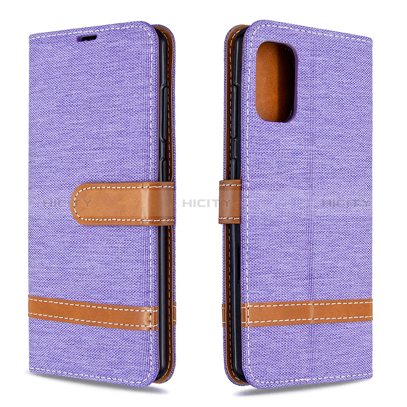 Handytasche Stand Schutzhülle Flip Leder Hülle B16F für Samsung Galaxy A41 Helles Lila Plus