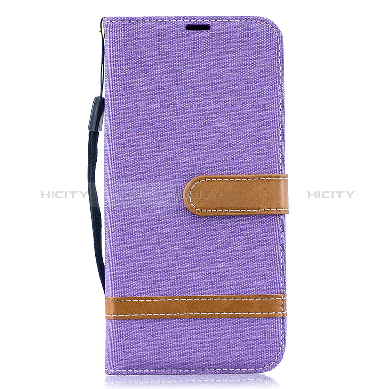 Handytasche Stand Schutzhülle Flip Leder Hülle B16F für Samsung Galaxy A50S Helles Lila Plus