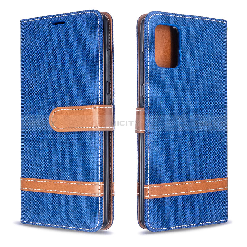 Handytasche Stand Schutzhülle Flip Leder Hülle B16F für Samsung Galaxy A51 4G Blau