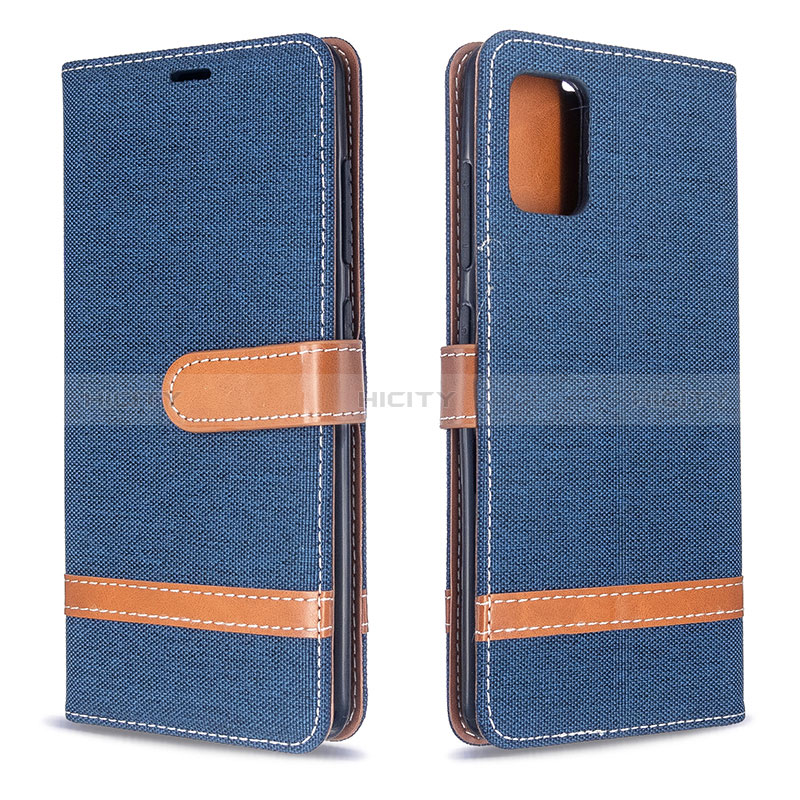 Handytasche Stand Schutzhülle Flip Leder Hülle B16F für Samsung Galaxy A51 4G Königs Blau