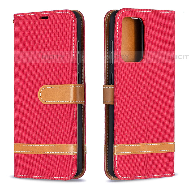 Handytasche Stand Schutzhülle Flip Leder Hülle B16F für Samsung Galaxy A52 5G Rot