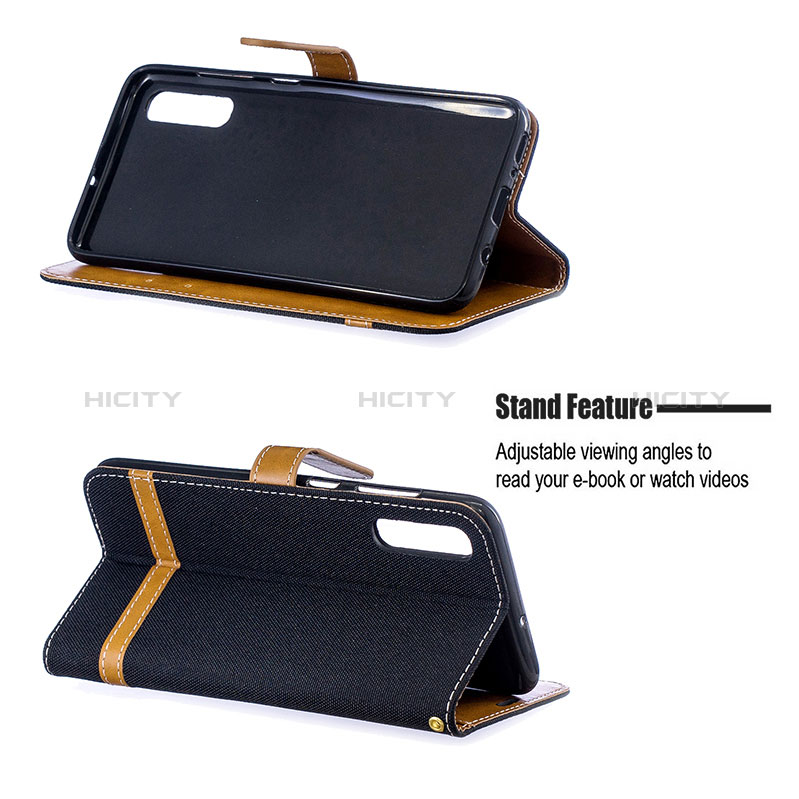 Handytasche Stand Schutzhülle Flip Leder Hülle B16F für Samsung Galaxy A70 groß