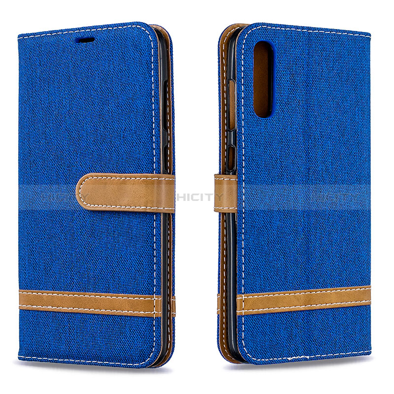 Handytasche Stand Schutzhülle Flip Leder Hülle B16F für Samsung Galaxy A70S Blau