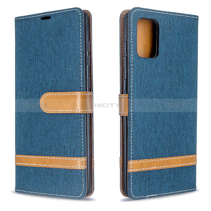 Handytasche Stand Schutzhülle Flip Leder Hülle B16F für Samsung Galaxy A71 4G A715 Königs Blau Plus