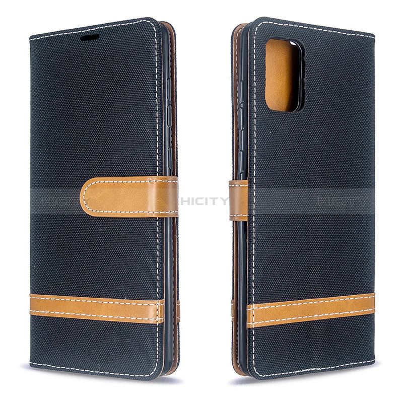 Handytasche Stand Schutzhülle Flip Leder Hülle B16F für Samsung Galaxy A71 4G A715 Schwarz Plus