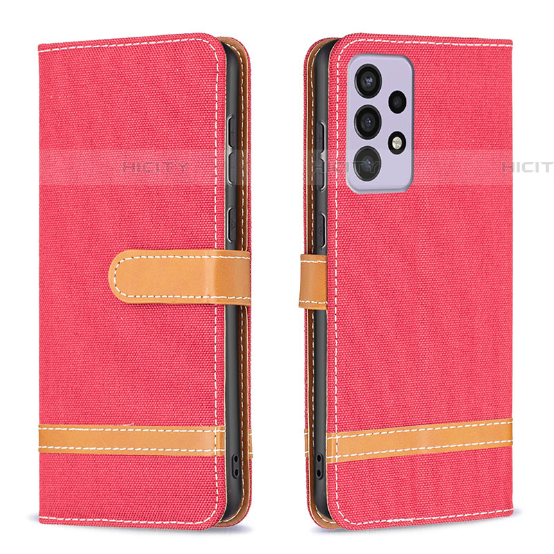 Handytasche Stand Schutzhülle Flip Leder Hülle B16F für Samsung Galaxy A73 5G Rot