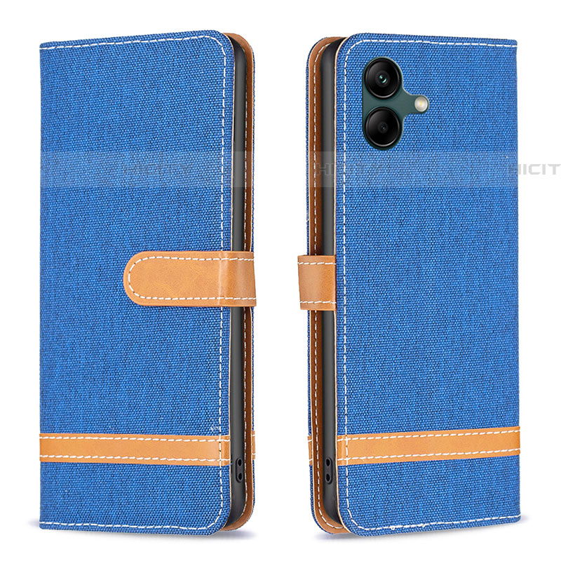 Handytasche Stand Schutzhülle Flip Leder Hülle B16F für Samsung Galaxy F04 Blau