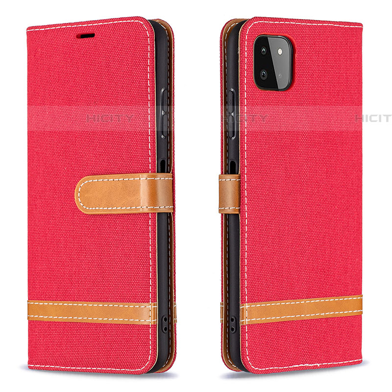 Handytasche Stand Schutzhülle Flip Leder Hülle B16F für Samsung Galaxy F42 5G Rot Plus