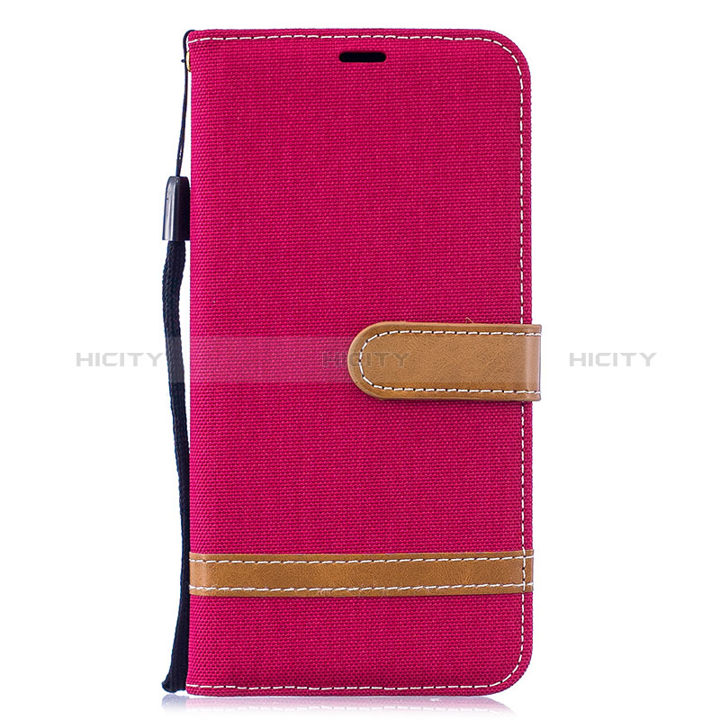 Handytasche Stand Schutzhülle Flip Leder Hülle B16F für Samsung Galaxy M10 Rot Plus