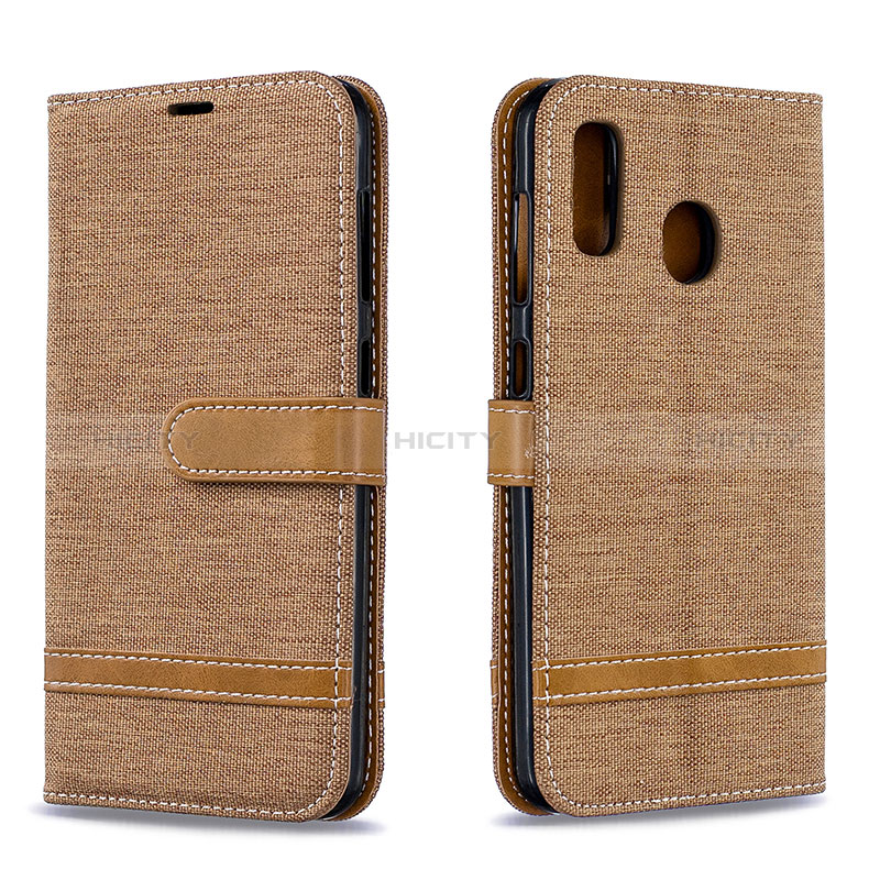 Handytasche Stand Schutzhülle Flip Leder Hülle B16F für Samsung Galaxy M10S Gold