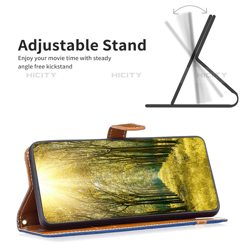 Handytasche Stand Schutzhülle Flip Leder Hülle B16F für Samsung Galaxy M23 5G groß