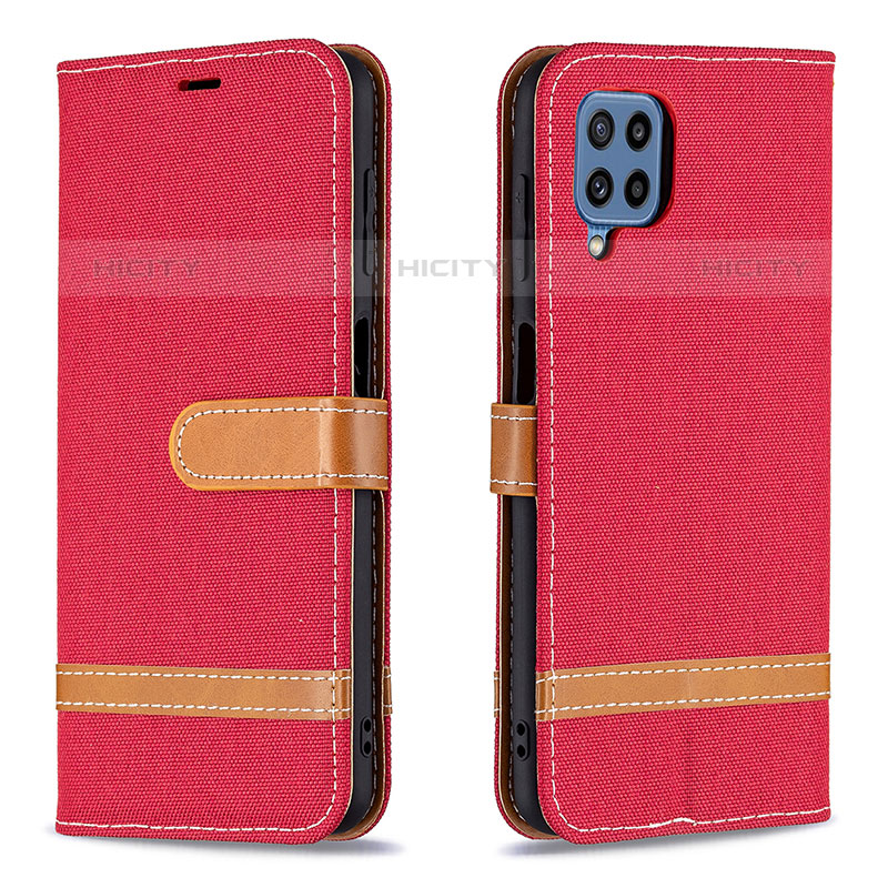 Handytasche Stand Schutzhülle Flip Leder Hülle B16F für Samsung Galaxy M32 4G Rot Plus