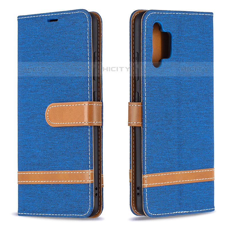 Handytasche Stand Schutzhülle Flip Leder Hülle B16F für Samsung Galaxy M32 5G Blau Plus