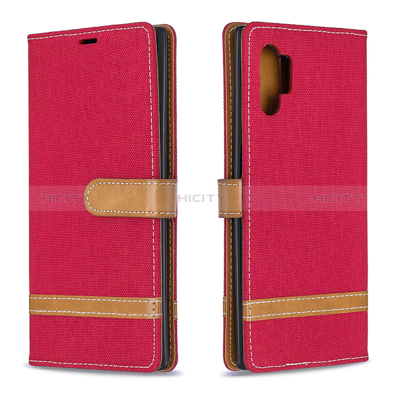 Handytasche Stand Schutzhülle Flip Leder Hülle B16F für Samsung Galaxy Note 10 Plus 5G Rot