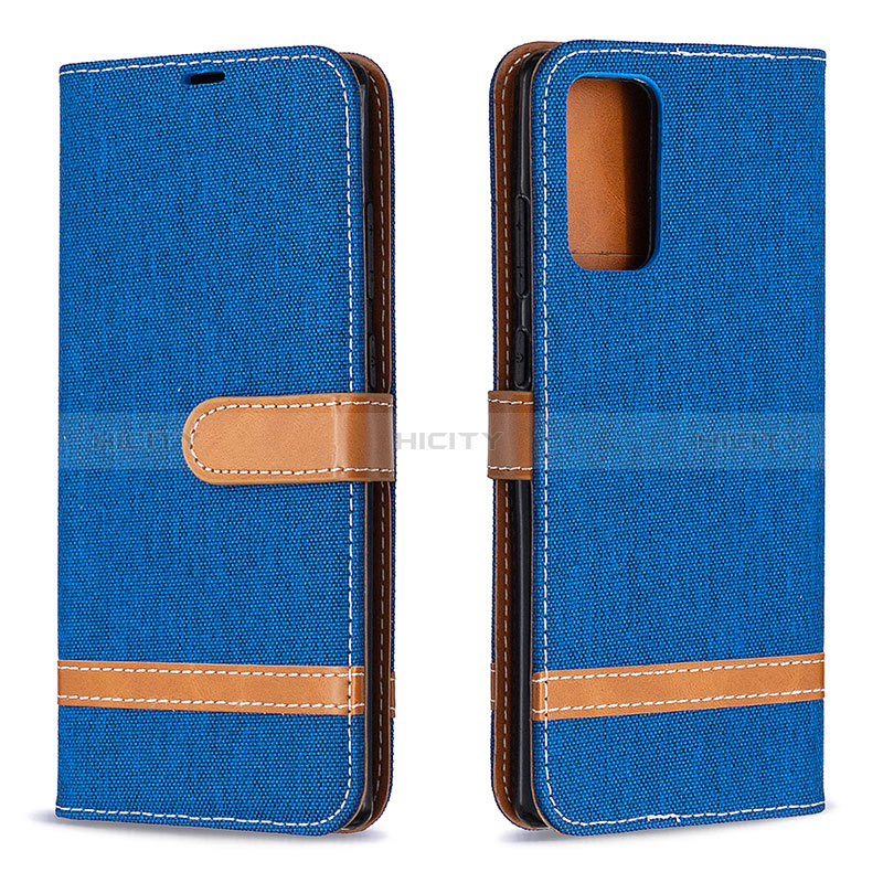 Handytasche Stand Schutzhülle Flip Leder Hülle B16F für Samsung Galaxy Note 20 5G Blau