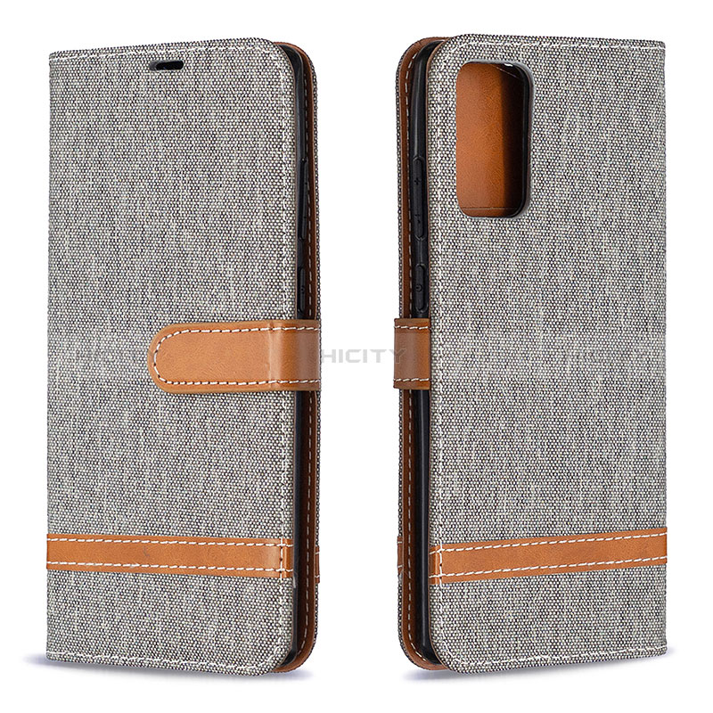 Handytasche Stand Schutzhülle Flip Leder Hülle B16F für Samsung Galaxy Note 20 5G Grau Plus